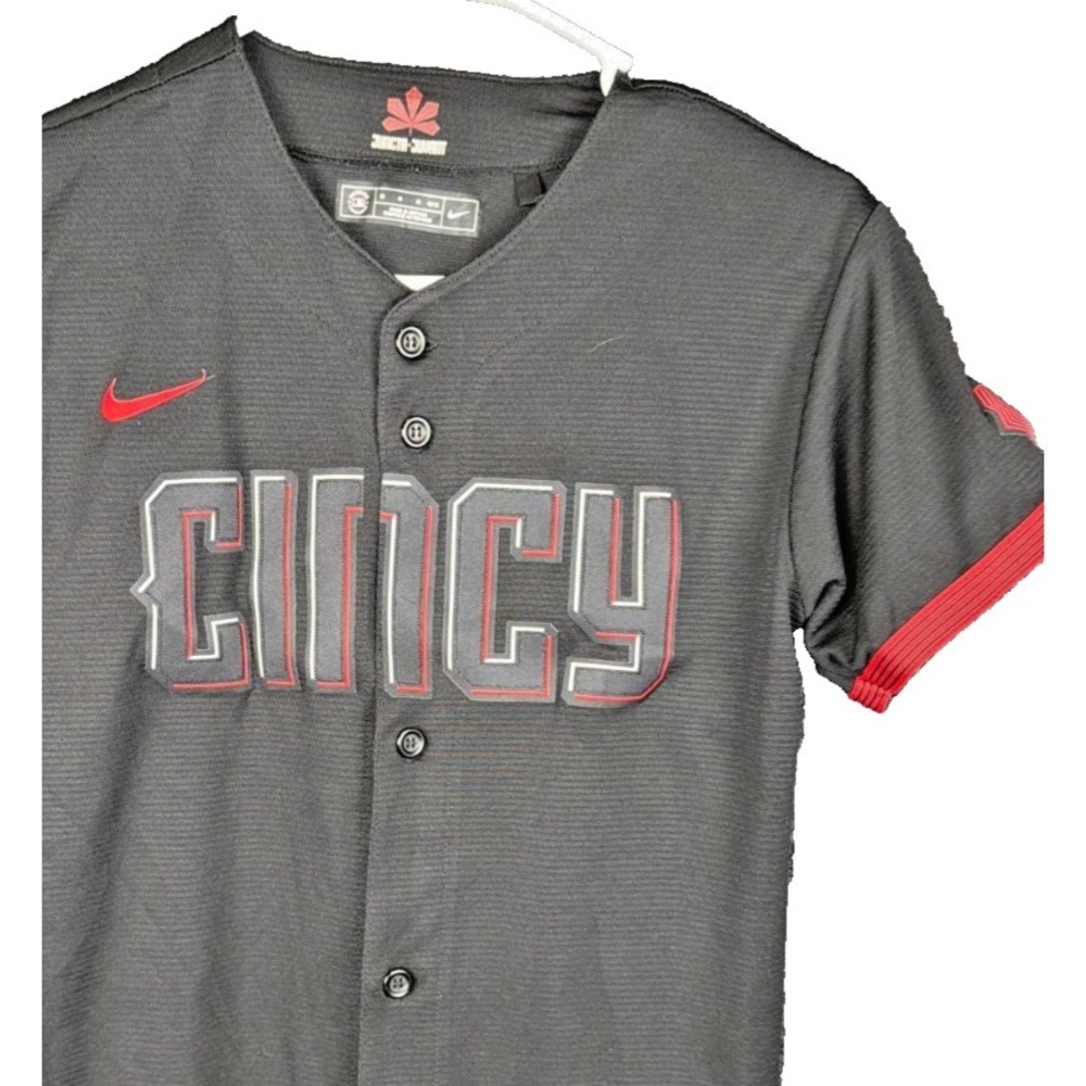 Nike Cincinnati Reds City Connect Baseball Jersey Youth M 10 12 Black Cincy